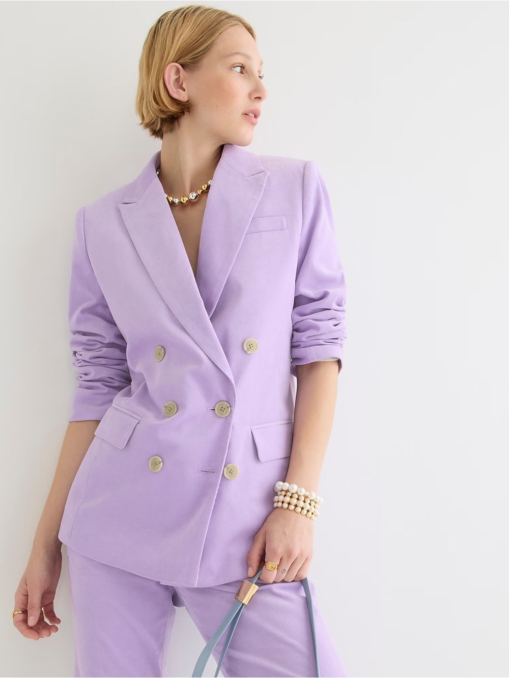 J. Crew Double-breasted Alfie Blazer In Drapey Corduroy